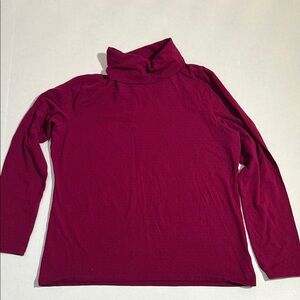 Talbots Burgundy Turtleneck Long Sleeve Top
